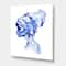 Designart - Blue Fashion Portrait of African American Woman - Modern Canvas Wall Art Print